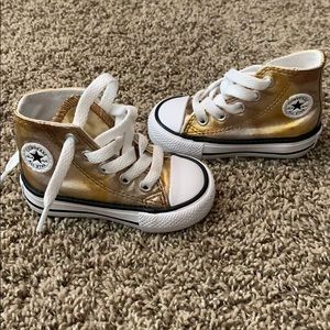 Toddler size 3 gold converse